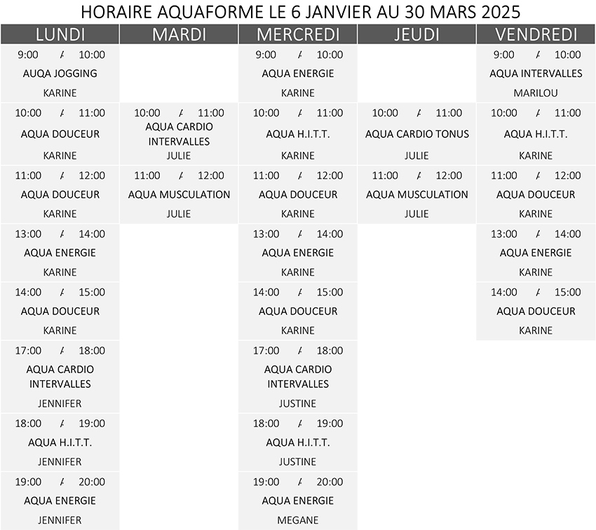 horaire-aquaforme-jan6