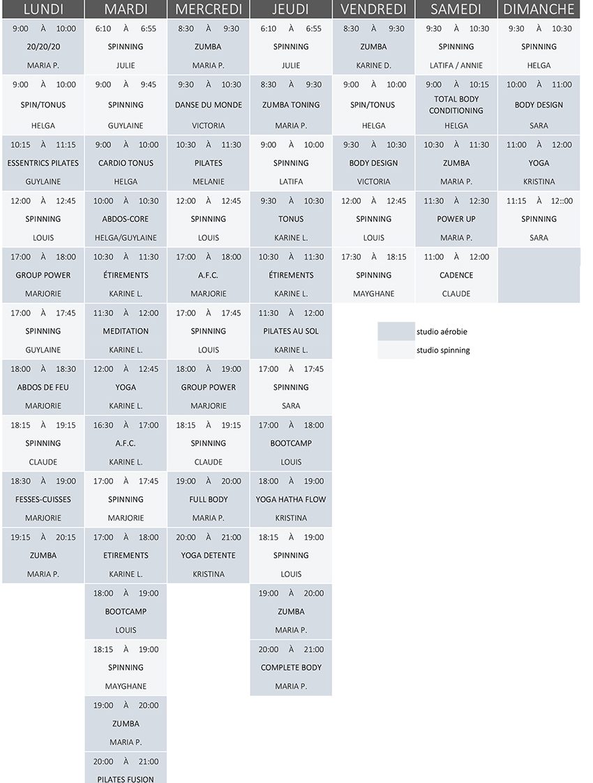 horaire-cours-en-groupe-6-janvier-2025